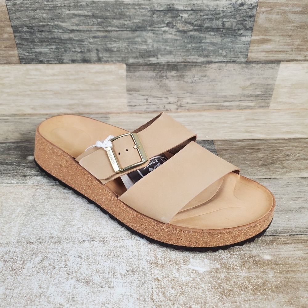 Papillio Birkenstock Almina Womens Wedge Sandal Sz 11 Narrow Sandcastle Slip On